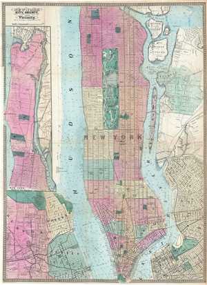 1864 Dripps Map of New York City