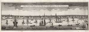 1761 London Magazine View of New York City, New York (after William Burris)