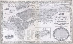 1855 Magnus Map of New York City and Brooklyn