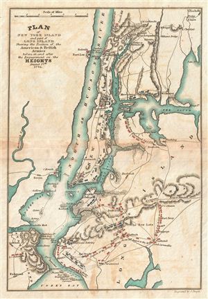 1832 Plan or Map of New York City: Manhattan, Brooklyn, Queens