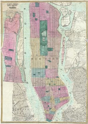 1866 Dripps Map of New York City and Vicinity