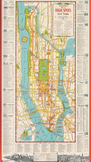 1945 Hagstrom Map of New York City and its Tourist Attractions
