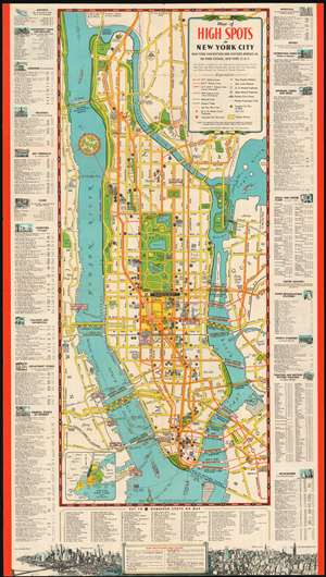 1949 Hagstrom Map Of New York and its Tourist Attractions