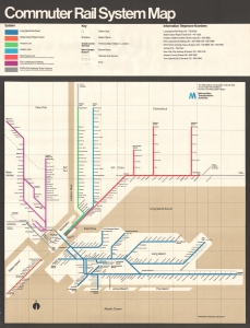 1974 Charysyn / Vignelli Station Map of New York City Commuter Rail System