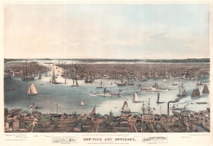 1848 Foreman and Brown Bird's-Eye View of New York City from Williamsburg