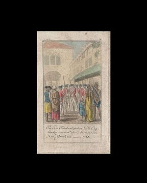 1784  Chodowiecki View of New York Evacuation Day, Revolutionary War