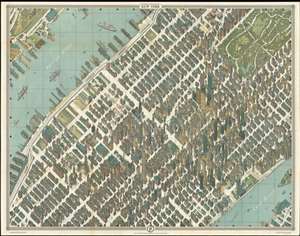 1962 Bollmann View and Map of New York City, Midtown