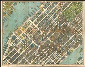 1964 Bollmann View and Map of New York City, Midtown