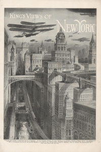 1911 Rummell Futuristic View of Manhattan, New York City