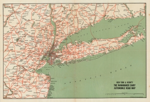 1917 Wanamaker Map of New York City and its Surrounds