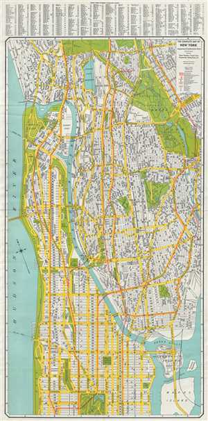1940 Geographia City Map or Plan of New York City (Upper Manhattan and Bronx)