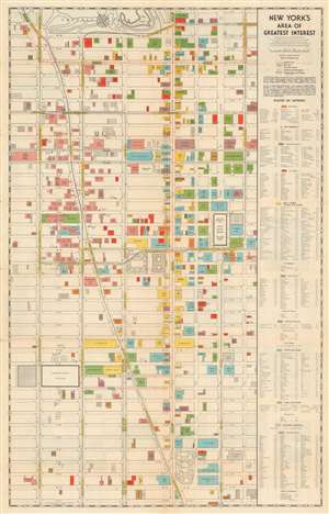 1933 R. W. Floyd Map of Midtown Manhattan, New York City