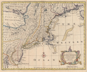1747 Bowen Map of New Jersey, Pennsylvania, New York, and New England