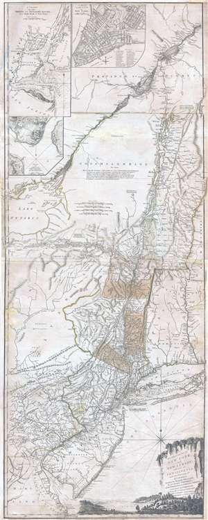 1776 Jefferys-Holland Map of New York, New Jersey, Vermont, Hudson Valley