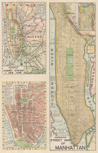 1950 Garbush Map of Manhattan, New York City