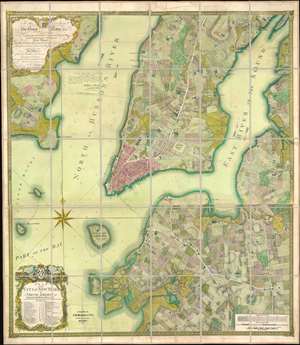 1770 / 1874  Beers / Colton / Bernard Ratzer Map of New York City