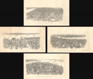 1908 Spofford Set of 4 Views of New York City from the Singer Tower