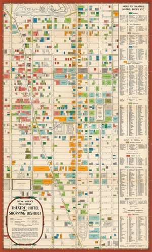1939 Hagstrom / Floyd Map of the Manhattan Theater District, New York City