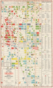 1943 Hagstrom Map of Midtown Manhattan Theaters, New York City