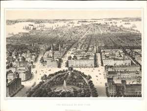 1854 Lemercier / Bachmann View of New York from Union Square