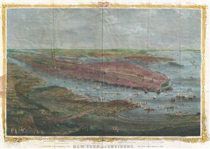 1868 Shannon and Rogers View of Hoboken and Manhattan, New York City