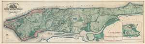 1865 Egbert Viele Waterway Map of Manhattan, New York City