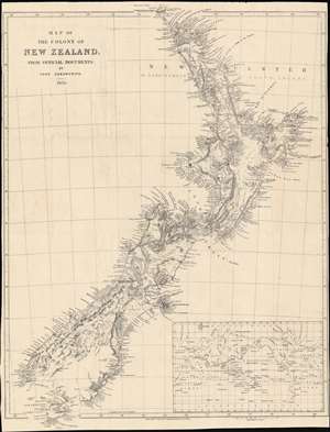 1850 John Arrowsmith Map of New Zealand