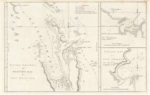 1773 Hawkesworth / Cook Map, Bays of Northern New Zealand