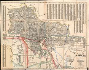 1940 Price and Lee Co. City Map of Newark, New Jersey w/ Manuscript Railroads