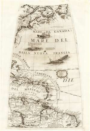 1688 / 1697 Coronelli Globe Gore: Eastern North America, Caribbean, Terra Firma