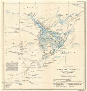1923 Stigand Map of North-West District or Ngamiland, Botswana - Okavango Delta