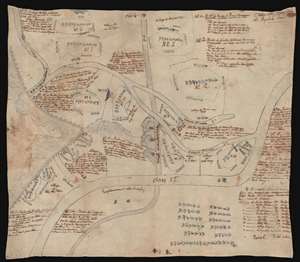 1819 Vietnamese Map of Nghia Hanh, Vietnam w/ Great Wall of Vietnam