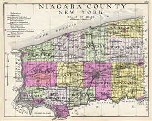 1912 Century Map of Niagara County, New York