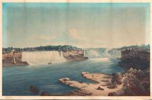 1852 Sebron and Salathe Aquatint View of Niagara Falls General View