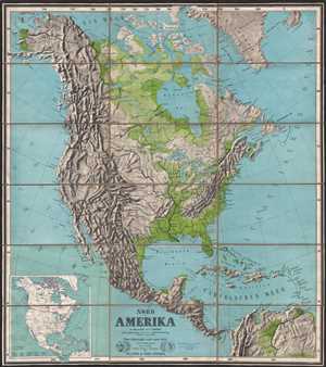 1889 Kellner Wall Map of North America