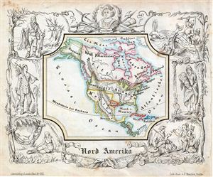 1846 Lowenberg Whimsical Map of North America (w/ Republic of Texas)