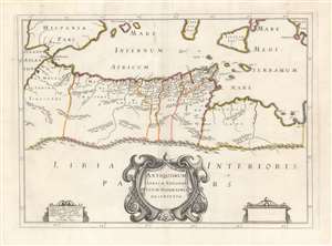 1640 Tavernier Map of North Africa of the Roman Empire
