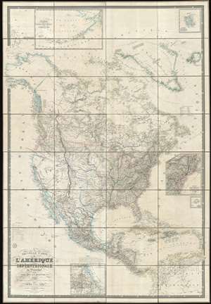 1843 Brue Map of North American and Republic of Texas