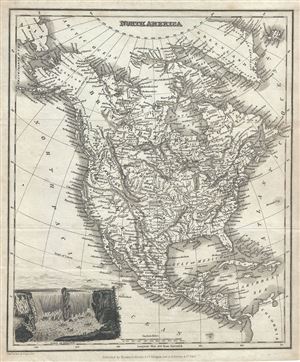 1834 Blackie Fullarton and Company Map of North America w/ Niagara Falls