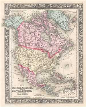 1861 Mitchell Map of North America