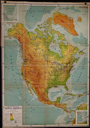 1949 Rand McNally Wall Map of North America