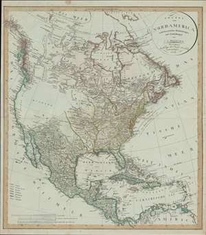 1804 Reichard Map of North America w/ state of Franklinia