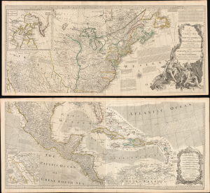 1777 Sayer / Bennett Wall Map of North America - First 'Pownall' Edition