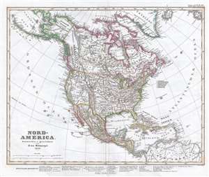 1848 Stieler Map of North America