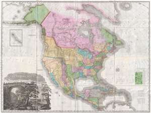 1825 Tanner Wall Map of North America