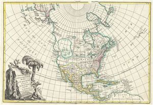 1762 Janvier Map of North America (Sea of the West)