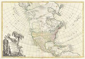 1762 Janvier Map of North America (Sea of the West, First Edition)