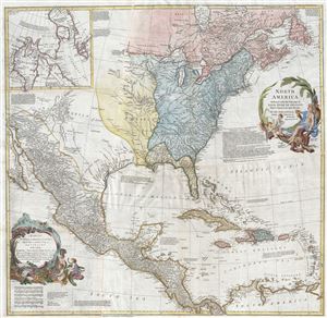 1766 Postlethwayte Wall Map of North America