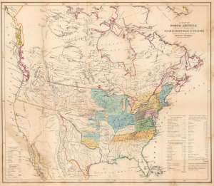 1844 Bowden Quaker Map of North America w/ American Indian Nations