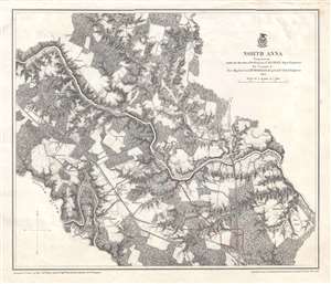 1867 Weyss Map of the U.S. Civil War Battlefield of North Anna, Virginia
